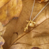 Young Acorn, Mouse Bone and Twig Pendant