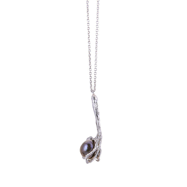 Bird Claw and Pearl Pendant